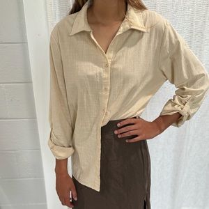 Unbranded | Linen Blend Shirt Size L